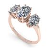 Image 2 : 2.0 CTW Solitaire Past Present Future VS/SI Oval Diamond Ring 18K Rose Gold - REF-414Y3X - 35912