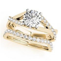 1.06 CTW Certified VS/SI Diamond Solitaire 2Pc Wedding Set 14K Yellow Gold - REF-137W3H - 31621