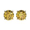Image 1 : 1.50 CTW Certified Intense Yellow SI Diamond Solitaire Stud Earrings 10K Yellow Gold - REF-192M2F - 