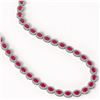 Image 2 : 34.11 CTW Ruby & Diamond Necklace White Gold 10K White Gold - REF-562M9F - 40403