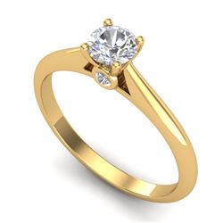 0.40 CTW VS/SI Diamond Solitaire Art Deco Ring 18K Yellow Gold - REF-58X2R - 37279