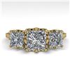 Image 1 : 2 CTW Past Present Future Certified VS/SI Princess Diamond Ring 18K Yellow Gold - REF-414M2F - 35785