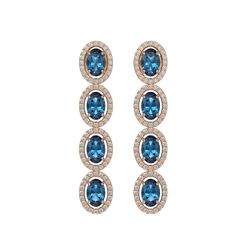 6.28 CTW London Topaz & Diamond Earrings Rose Gold 10K Rose Gold - REF-104M5F - 40539