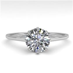 1.0 CTW Certified VS/SI Diamond Engagement Ring 18K White Gold - REF-283H4M - 35739