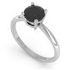 Image 2 : 1.0 CTW Black Diamond Engagement Designer Ring 18K White Gold - REF-44K5W - 32403