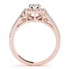 Image 4 : 1.07 CTW Certified VS/SI Diamond 2Pc Wedding Set Solitaire Halo 14K Rose Gold - REF-142X2R - 31149