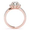 Image 2 : 1.09 CTW Certified VS/SI Diamond Solitaire Halo Ring 18K Rose Gold - REF-142A2V - 26501