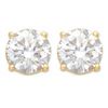 Image 1 : 1.0 CTW Certified VS/SI Diamond Solitaire Stud Earrings 14K Yellow Gold - REF-178M2F - 13530