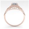 Image 4 : 0.50 CTW VS/SI Princess Diamond Solitaire Engagement Ring Deco 18K Rose Gold - REF-113X8R - 36023