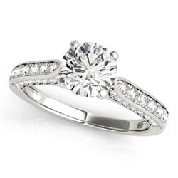 1.10 CTW Certified VS/SI Diamond Solitaire Ring 18K White Gold - REF-152V2Y - 27519