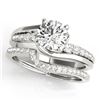 Image 1 : 1.10 CTW Certified VS/SI Diamond Bypass Solitaire 2Pc Wedding Set 14K White Gold - REF-141M3F - 3184