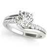 Image 2 : 1.10 CTW Certified VS/SI Diamond Bypass Solitaire 2Pc Wedding Set 14K White Gold - REF-141M3F - 3184