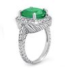 Image 2 : 2.60 CTW Emerald & Diamond Ring 14K White Gold - REF-89M3F - 14109