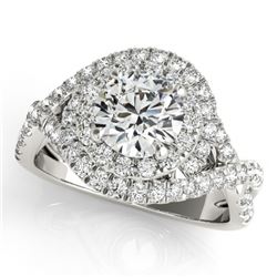 1.75 CTW Certified VS/SI Diamond Solitaire Halo Ring 18K White Gold - REF-421X8R - 26637