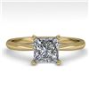 Image 1 : 1.01 CTW Princess Cut VS/SI Diamond Engagement Designer Ring 18K Yellow Gold - REF-285H2M - 32419