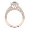 Image 4 : 3.5 CTW Princess VS/SI Diamond Solitaire Micro Pave Ring 18K Rose Gold - REF-581N8A - 37167