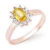 Image 1 : 0.83 CTW Yellow Sapphire & Diamond Ring 18K Rose Gold - REF-39N6A - 14385