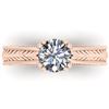 Image 1 : 1.06 CTW Solitaire Certified VS/SI Diamond Ring 14K Rose Gold - REF-286V6Y - 38536