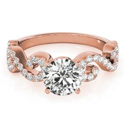 1.15 CTW Certified VS/SI Diamond Solitaire Ring 18K Rose Gold - REF-204F9N - 27856