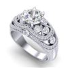 Image 1 : 2 CTW VS/SI Diamond Solitaire Art Deco Ring 18K White Gold - REF-581A8V - 37112