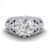 Image 2 : 2 CTW VS/SI Diamond Solitaire Art Deco Ring 18K White Gold - REF-581A8V - 37112