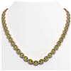 Image 1 : 31.1 CTW Peridot & Diamond Necklace Rose Gold 10K Rose Gold - REF-554X7R - 40428