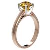 Image 4 : 2 CTW Certified Intense Yellow SI Diamond Solitaire Engagement Ring 10K Rose Gold - REF-344M5F - 330