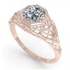 Image 2 : 1.01 CTW VS/SI Diamond Solitaire Engagement Ring 18K Rose Gold - REF-301M9F - 36032