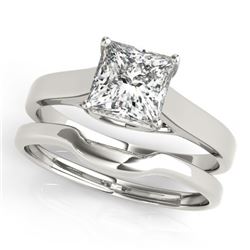 0.75 CTW Certified VS/SI Princess Diamond 2Pc Wedding Set 14K White Gold - REF-204Y5X - 32102