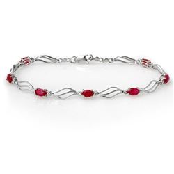 3.02 CTW Ruby & Diamond Bracelet 10K White Gold - REF-40W2H - 10858