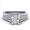 Image 2 : 1.01 CTW Cushion VS/SI Diamond Solitaire Micro Pave Ring 18K White Gold - REF-200X2R - 37160