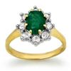 Image 1 : 2.02 CTW Emerald & Diamond Ring 14K Yellow Gold - REF-69N3A - 13258