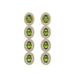 5.88 CTW Tourmaline & Diamond Earrings Yellow Gold 10K Yellow Gold - REF-121F3N - 40525