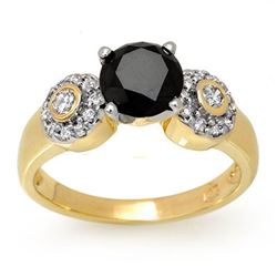 1.90 CTW VS Certified Black & White Diamond Ring 14K Yellow Gold - REF-81V3Y - 11861