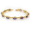 Image 2 : 8.0 CTW Tanzanite Bracelet 10K Yellow Gold - REF-81M8F - 10103
