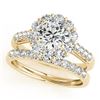 2.39 CTW Certified VS/SI Diamond 2Pc Wedding Set Solitaire Halo 14K Yellow Gold - REF-436W9H - 30743