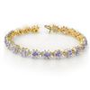 10.0 CTW Tanzanite & Diamond Bracelet 14K Yellow Gold - REF-345N5A - 14445