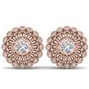 1.50 CTW Certified VS/SI Diamond Art Deco Stud Earrings 14K Rose Gold - REF-204H2M - 30556