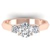 1.50 CTW Certified VS/SI Diamond Solitaire 3 Stone Ring 14K Rose Gold - REF-395X5R - 30313