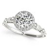 0.75 CTW Certified VS/SI Diamond Solitaire Halo Ring 18K White Gold - REF-121K3W - 26407