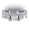 5.5 CTW Certified VS/SI Diamond Art Deco 3 Stone Micro Ring 14K White Gold - REF-638N9A - 30294