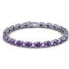 25.8 CTW Amethyst & VS/SI Certified Diamond Eternity Bracelet 10K White Gold - REF-122W9H - 29441