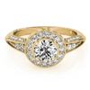 1 CTW Certified VS/SI Diamond Solitaire Halo Ring 18K Yellow Gold - REF-147R3K - 26984