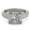 2.1 CTW Certified VS/SI Princess Diamond Solitaire Halo Ring 18K White Gold - REF-309H6M - 27171