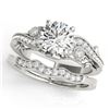 1.57 CTW Certified VS/SI Diamond Solitaire 2Pc Wedding Set Antique 14K White Gold - REF-492F7N - 315