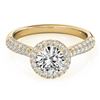 1.40 CTW Certified VS/SI Diamond Solitaire Halo Ring 18K Yellow Gold - REF-380V2Y - 26187