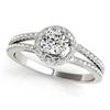 1 CTW Certified VS/SI Diamond Solitaire Halo Ring 18K White Gold - REF-196A9V - 26679