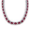 71.85 CTW Ruby & VS/SI Certified Diamond Eternity Necklace 10K White Gold - REF-563R6K - 29515