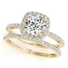 1.20 CTW Certified VS/SI Diamond 2Pc Wedding Set Solitaire Halo 14K Yellow Gold - REF-195X6R - 30659