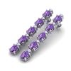 10.36 CTW Amethyst & VS/SI Certified Diamond Tennis Earrings 10K White Gold - REF-58V2Y - 29385